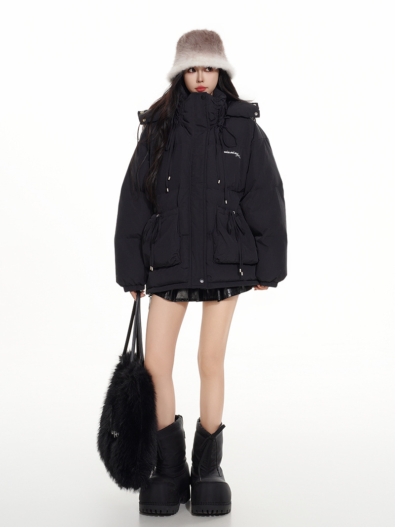 BIGポケットリボンデザインパファージャケット/2color/cm0079