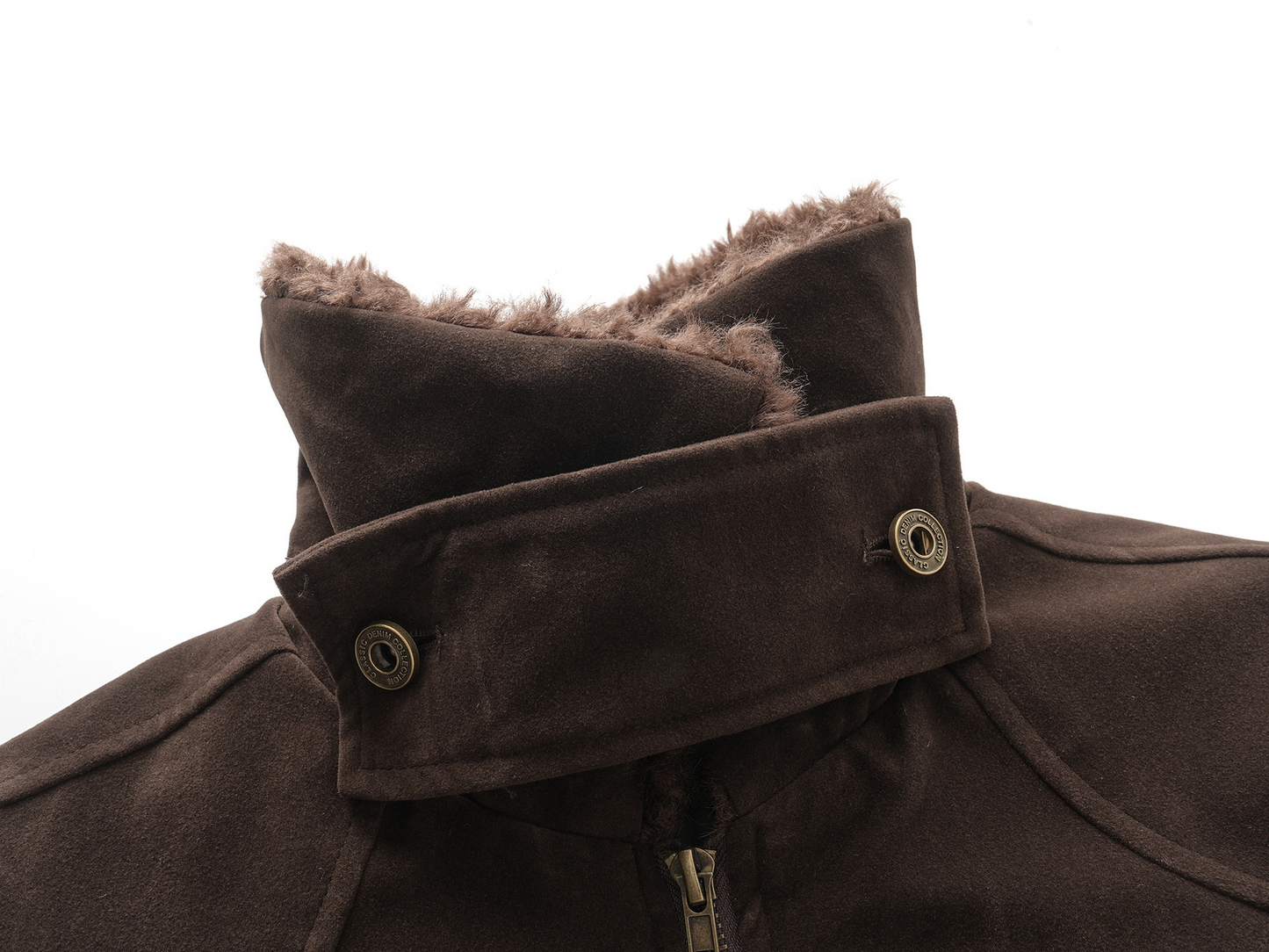 ボアネッククロスデザインアルファベットディテールボタンジャケット/2color/cm0033