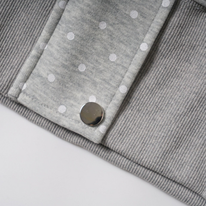 耳付きファーフードワンポイントロゴジップアップパーカー/2color/cm0126