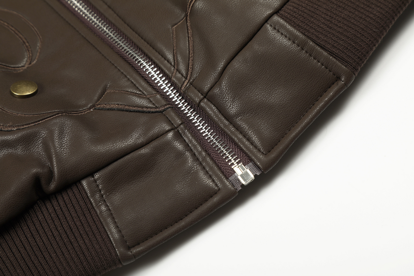 フェイクファーカラースタッズPUジャケット/2color/cm0144