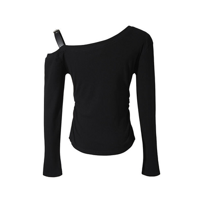 オフショルダーベルトデザイントップス/2color/cm0157