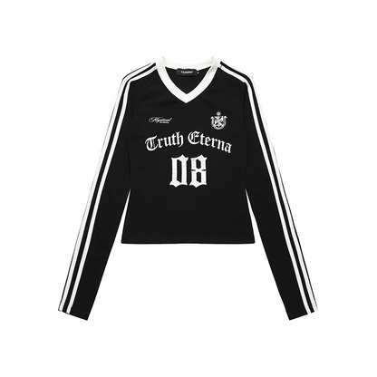 スポーティーナンバープリント長袖Tシャツ/2color/cm0101