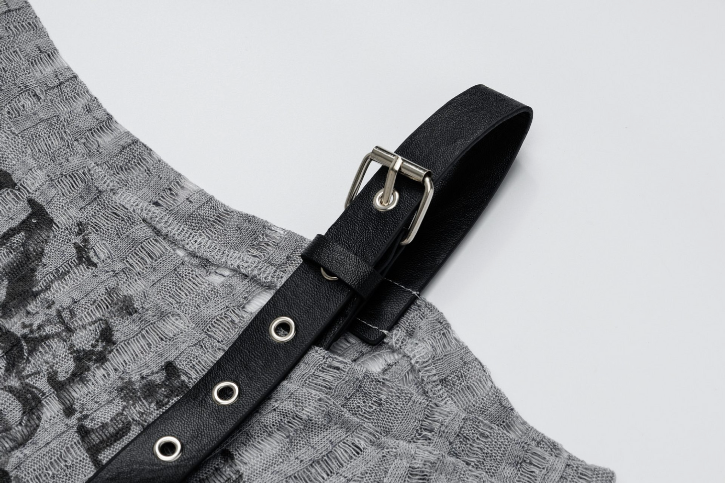 ベルトデザインオフショルダートップス/2color/cm0154