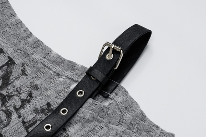 ベルトデザインオフショルダートップス/2color/cm0154