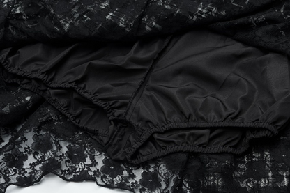 チェック柄スターアクセ付きレースディテールミニスカート/cm0041