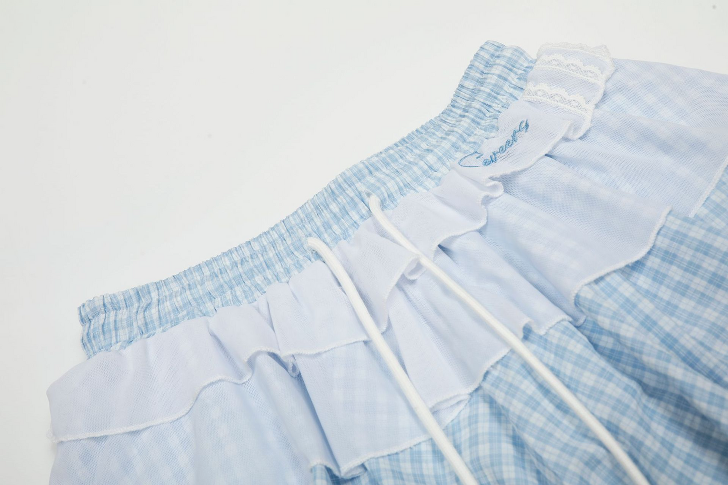 シースルーディテールバブルヘムミニスカート/2color/cm0108