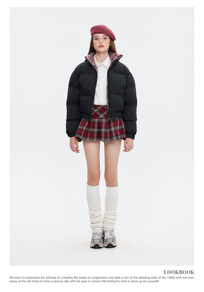 リバーシブルチェックパファージャケット cm0019