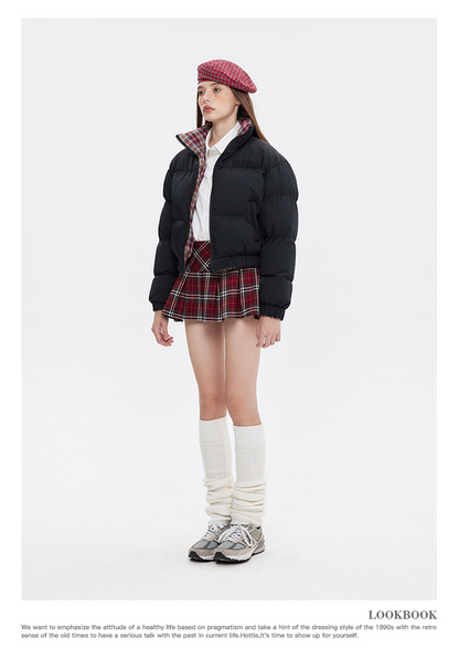 リバーシブルチェックパファージャケット cm0019
