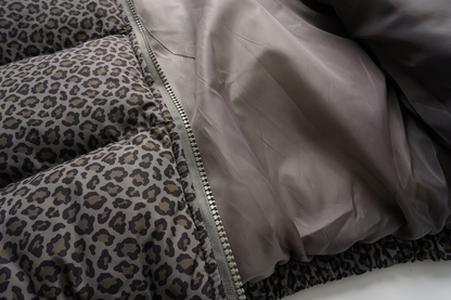 レオパードプリントパターンルーズパファージャケットcm0136