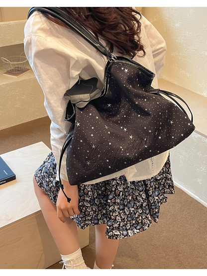 3color/ペンダント付き星柄刺繍ショルダーバッグ/cm0286