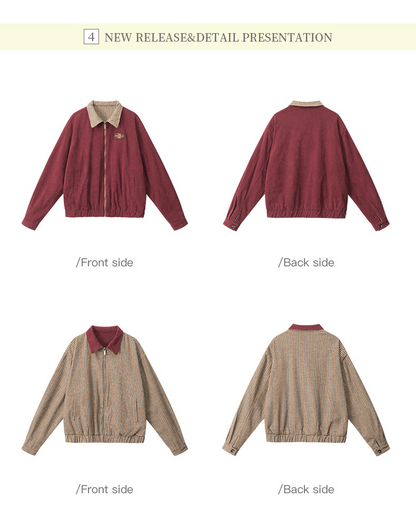 リバーシブル/コントラスト チェック柄 ヴィンテージジャケット/2color/cm0060