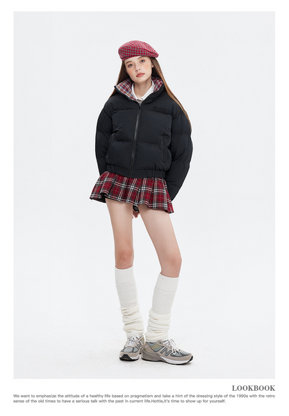 リバーシブルチェックパファージャケット cm0019