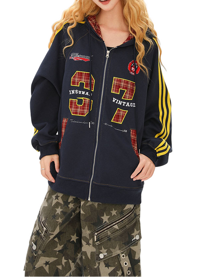 ナンバーロゴラインスウェットパーカー/2color/cm0081