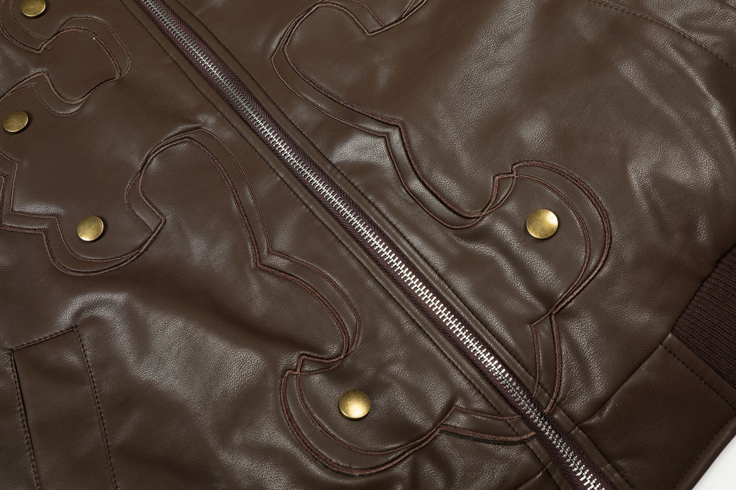 フェイクファーカラースタッズPUジャケット/2color/cm0144