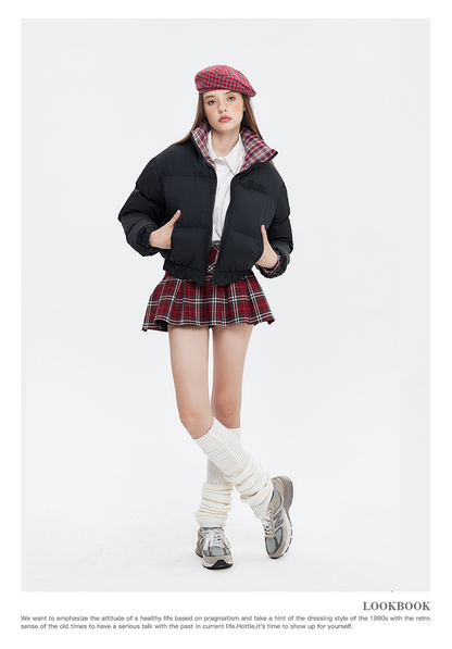 リバーシブルチェックパファージャケット cm0019