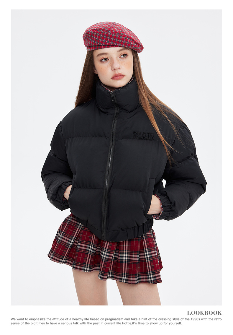 リバーシブルチェックパファージャケット cm0019