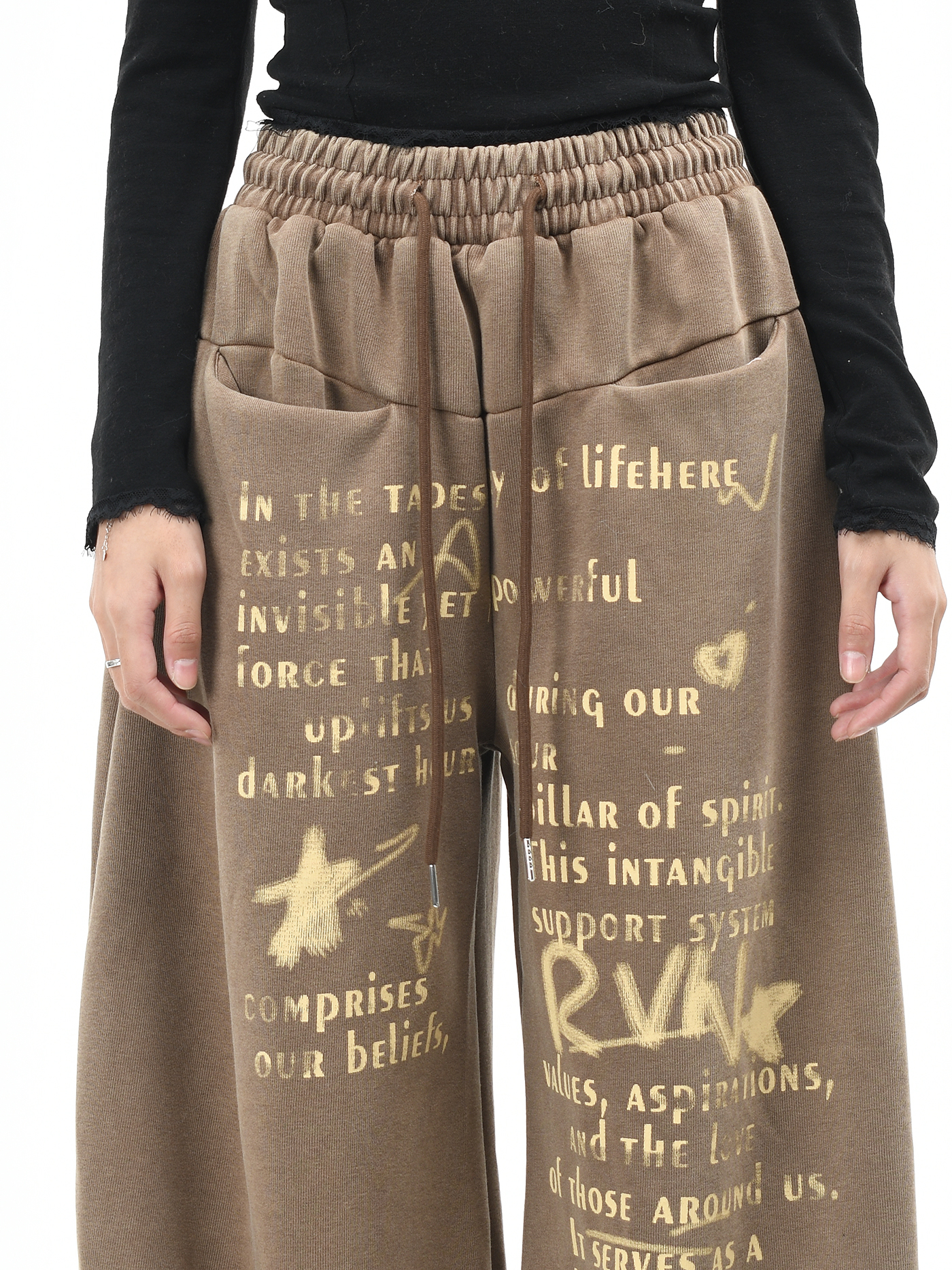 アルファベットプリントルーズパンツ/2color/cm0067