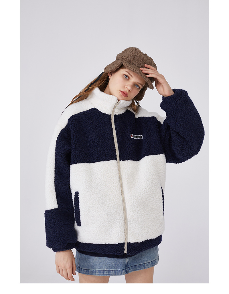 バイカラーワンポイントロゴボアジャケット/2color/cm0122