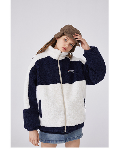 バイカラーワンポイントロゴボアジャケット/2color/cm0122