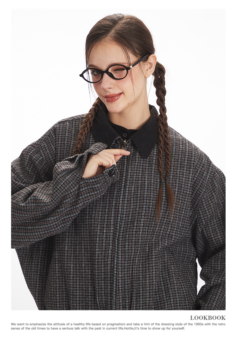 リバーシブル/コントラスト チェック柄 ヴィンテージジャケット/2color/cm0060