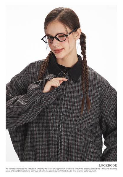 リバーシブル/コントラスト チェック柄 ヴィンテージジャケット/2color/cm0060