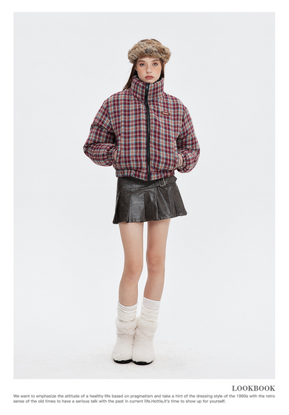 リバーシブルチェックパファージャケット cm0019