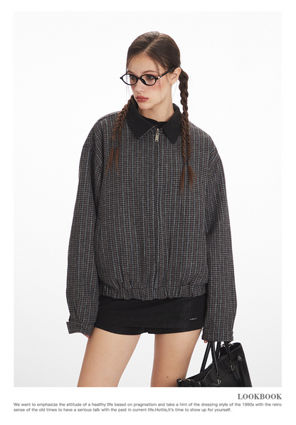 リバーシブル/コントラスト チェック柄 ヴィンテージジャケット/2color/cm0060