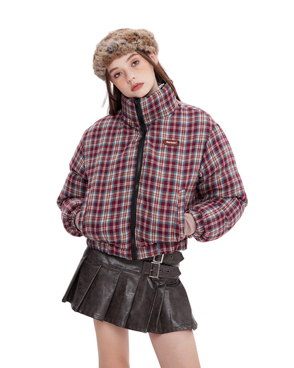 リバーシブルチェックパファージャケット cm0019