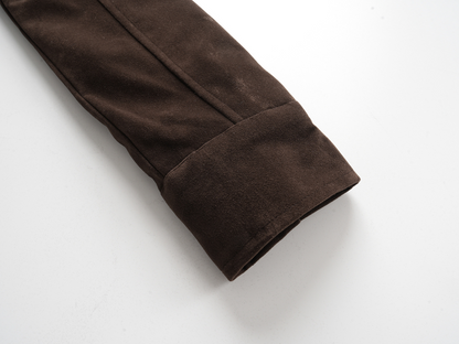 ボアネッククロスデザインアルファベットディテールボタンジャケット/2color/cm0033