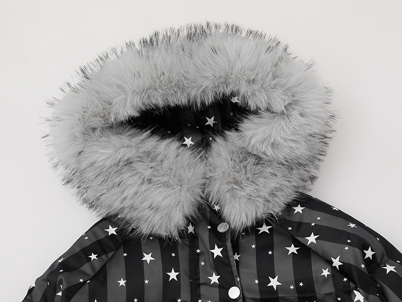 スター柄ファー付きフードパファージャケット/2color/cm0021