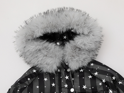 スター柄ファー付きフードパファージャケット/2color/cm0021