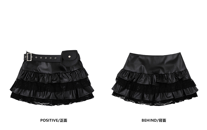 レースディテールデザインミニスカート/cm0139