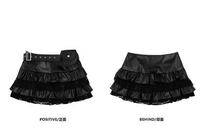 レースディテールデザインミニスカート/cm0139