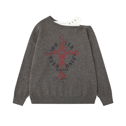 クロスデザインフェイクレイヤーニット/cm0138