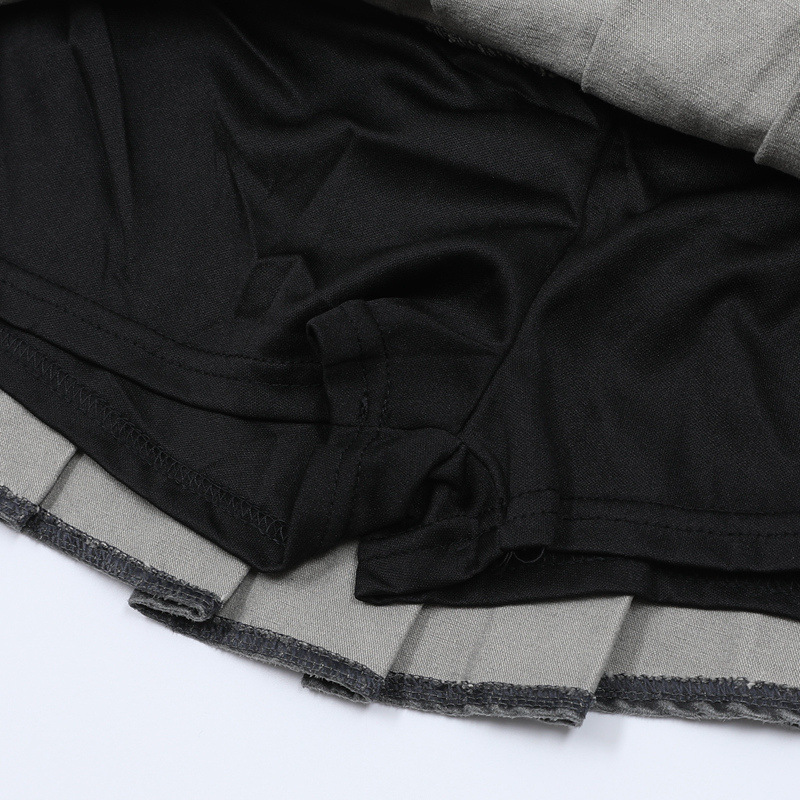 エコファーデザインプリーツデザインミニスカート/2color/cm0160