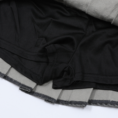 エコファーデザインプリーツデザインミニスカート/2color/cm0160