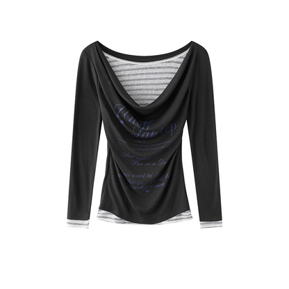 2color/フェイクレイヤードボーダートップス/cm0240