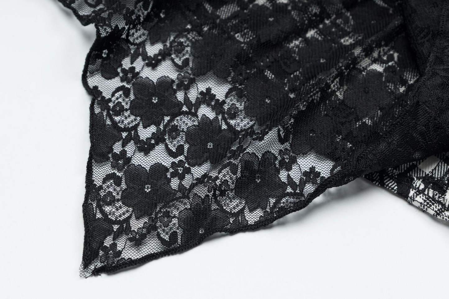 チェック柄スターアクセ付きレースディテールミニスカート/cm0041