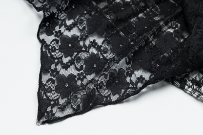 チェック柄スターアクセ付きレースディテールミニスカート/cm0041