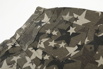 スターカモフラージュ柄ワイドレッグパンツ/cm0150