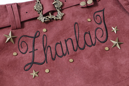 スタースタッズ装飾ベルトミニスカート/2color/cm0109