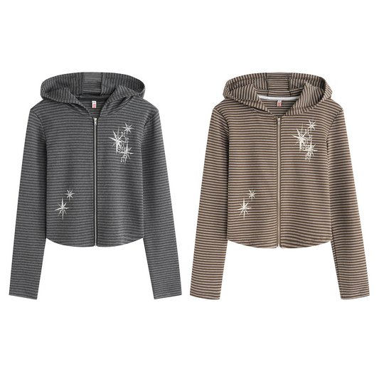 スターロゴストライプフードカーディガン/2color/cm0166