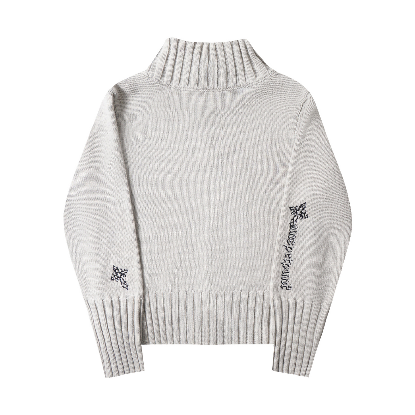 ロゴワンポイントハイネックジップアップニット/cm0124