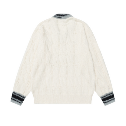 フロントナンバーデザインVネックラインニット2color/cm0026