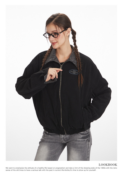 リバーシブル/コントラスト チェック柄 ヴィンテージジャケット/2color/cm0060