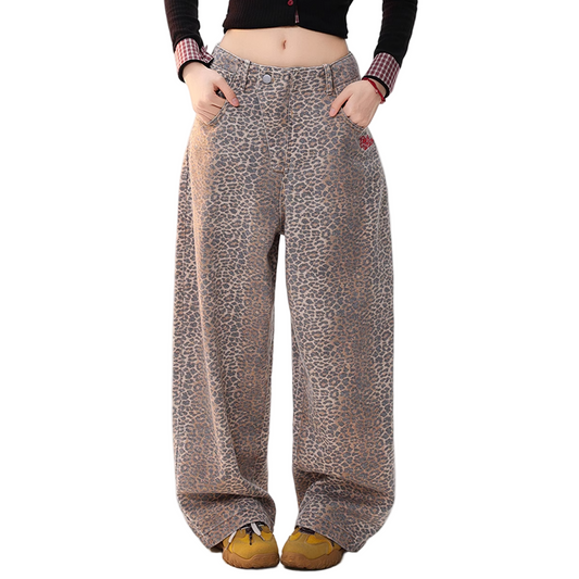 ヒョウ柄ルーズデニムパンツcm0010