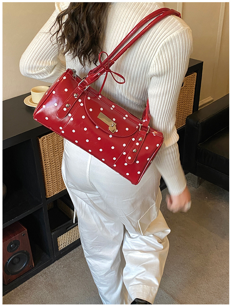 4color/ドット柄ハートチャームバッグ/cm0241