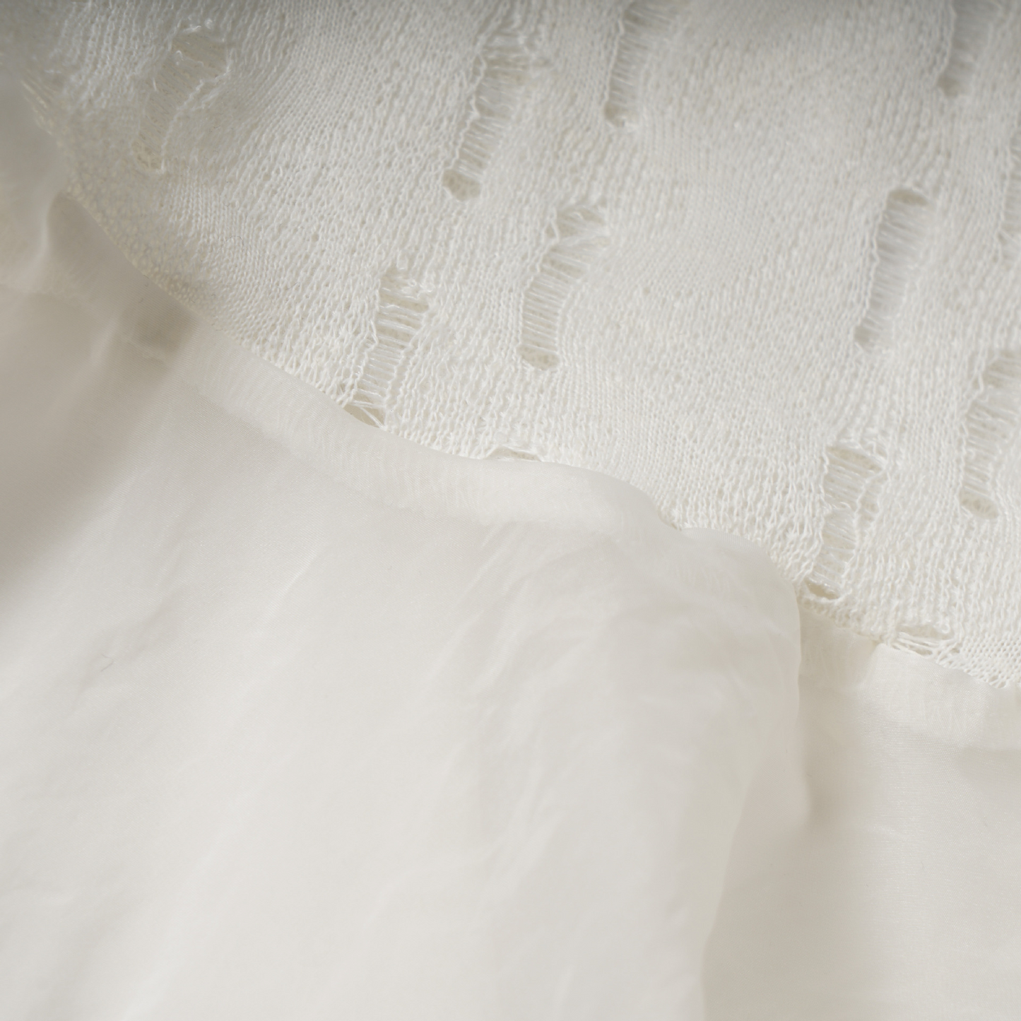 ヴィンテージデザインメッシュダメージ加工長袖トップス/2color/cm0059