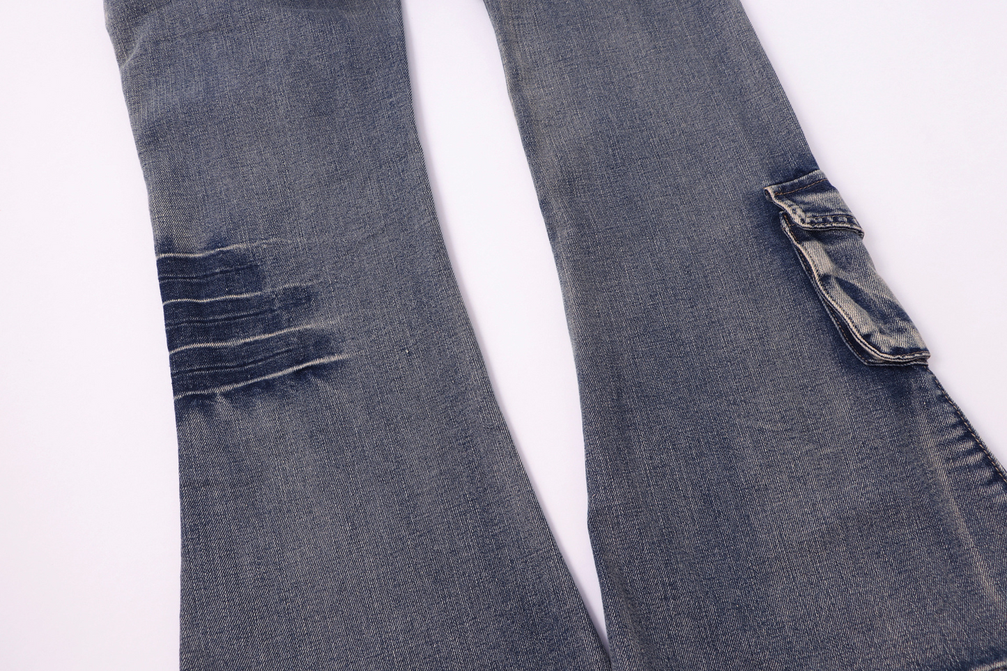 ベルトデザインカーゴデニムパンツ/2color/cm0090