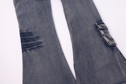 ベルトデザインカーゴデニムパンツ/2color/cm0090